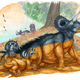 Illustration for article titled Sometimes a dinosaur just has to roll in the mud